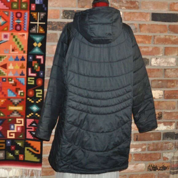 Columbia Midi Black Hooded Puffer Jacket Coat XXXL - Picture 4 of 8